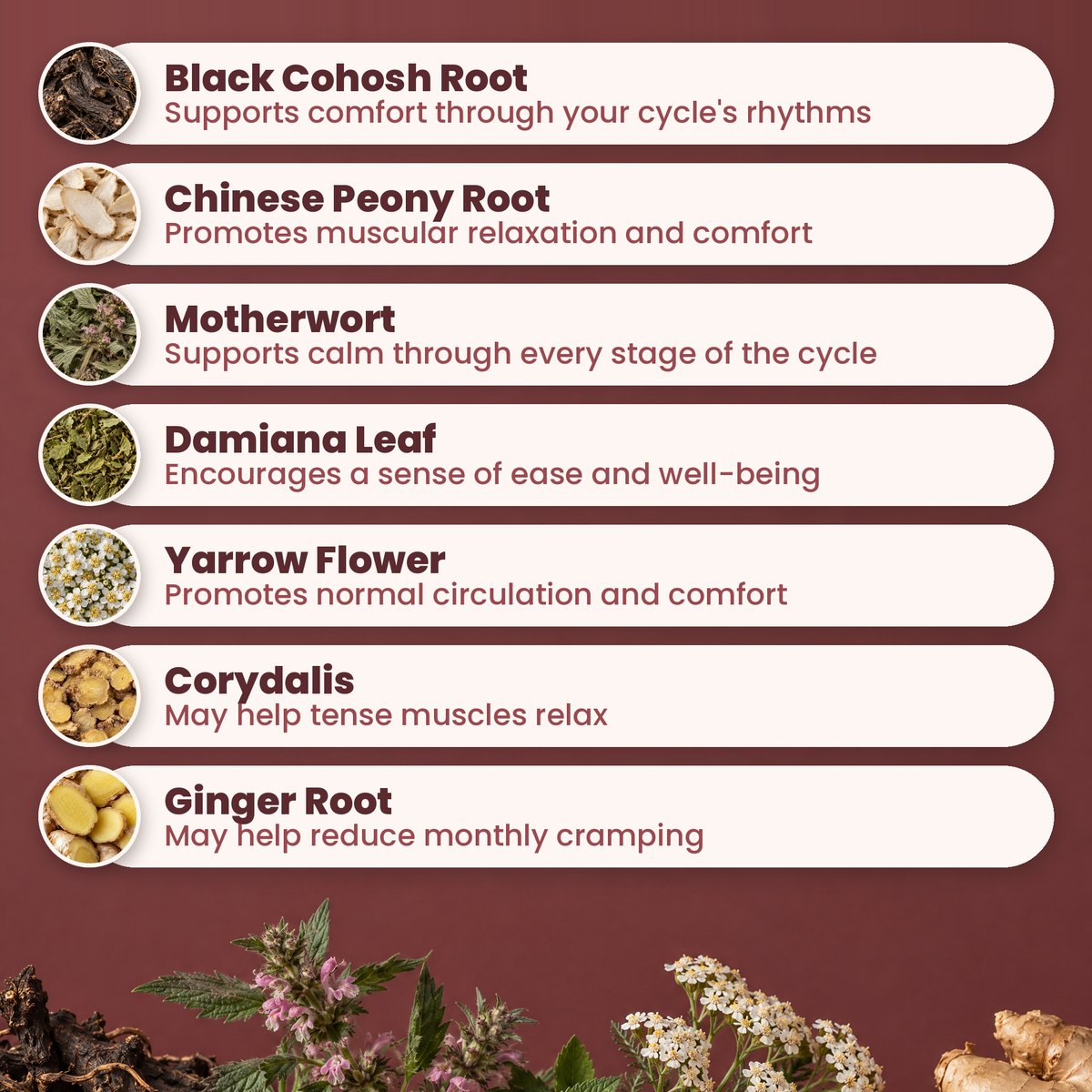 Cramp Calm: the seven herbs
