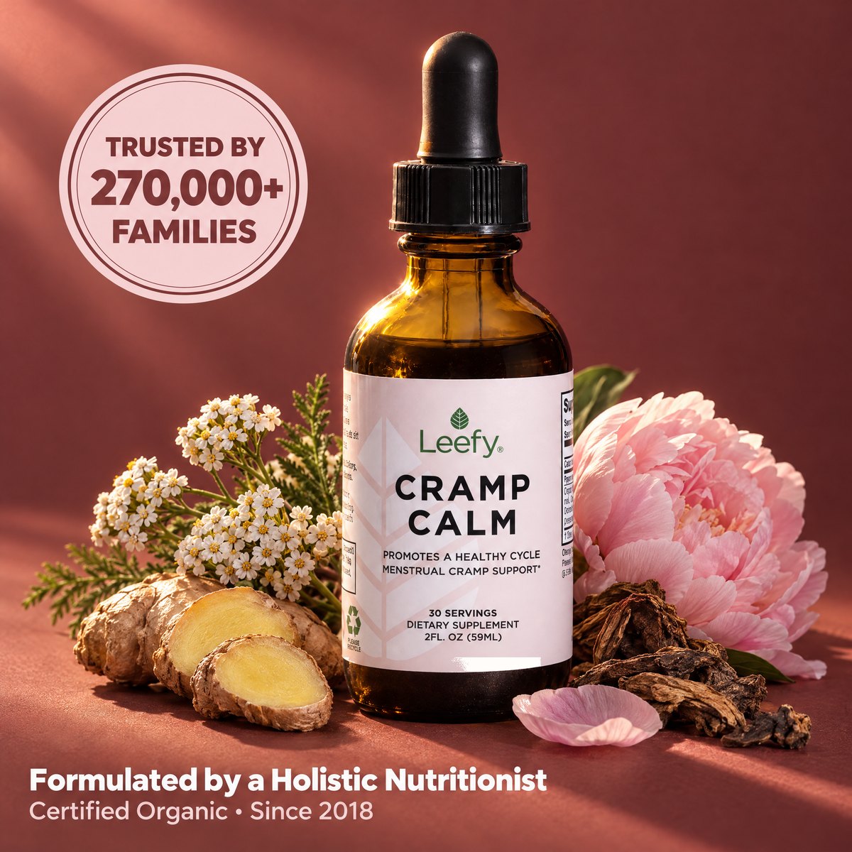 Cramp Calm bottle, front label